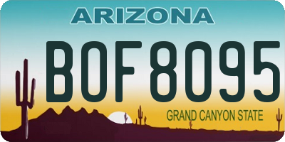 AZ license plate BOF8095