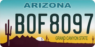 AZ license plate BOF8097