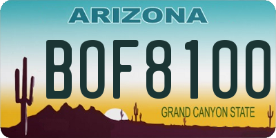 AZ license plate BOF8100