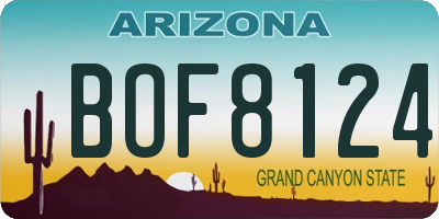 AZ license plate BOF8124