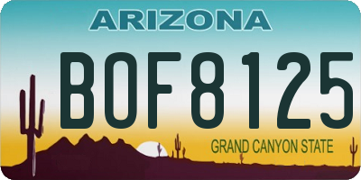 AZ license plate BOF8125