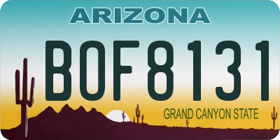 AZ license plate BOF8131