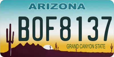 AZ license plate BOF8137