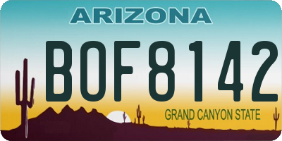 AZ license plate BOF8142