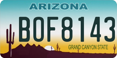 AZ license plate BOF8143