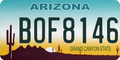 AZ license plate BOF8146