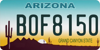 AZ license plate BOF8150