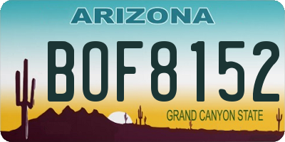 AZ license plate BOF8152