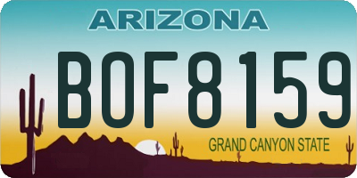 AZ license plate BOF8159