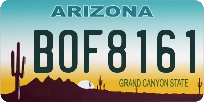 AZ license plate BOF8161