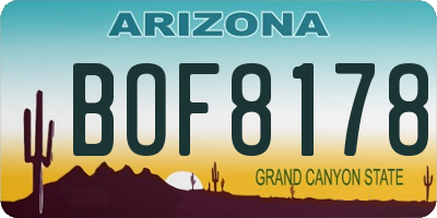 AZ license plate BOF8178