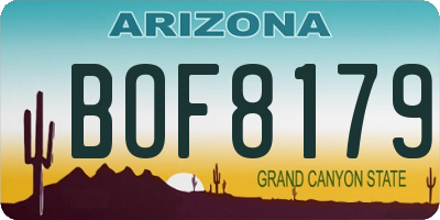 AZ license plate BOF8179