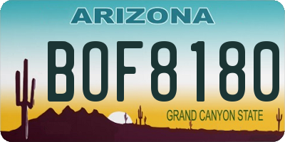AZ license plate BOF8180