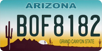 AZ license plate BOF8182