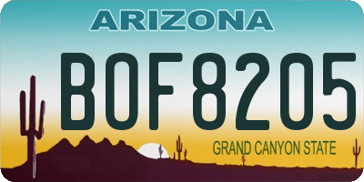 AZ license plate BOF8205