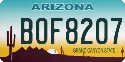 AZ license plate BOF8207