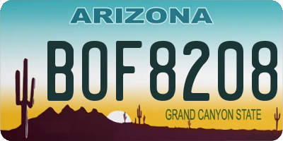 AZ license plate BOF8208