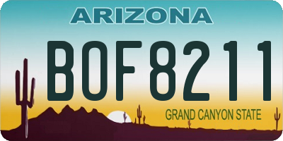 AZ license plate BOF8211