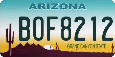 AZ license plate BOF8212