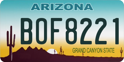 AZ license plate BOF8221