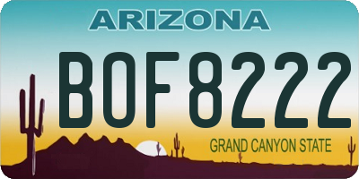 AZ license plate BOF8222