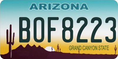 AZ license plate BOF8223