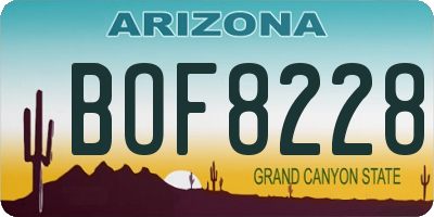 AZ license plate BOF8228
