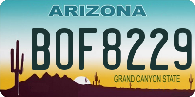 AZ license plate BOF8229