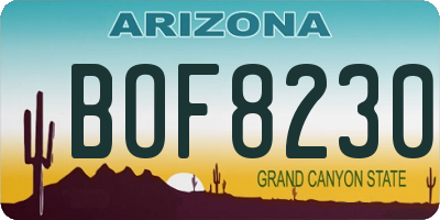 AZ license plate BOF8230