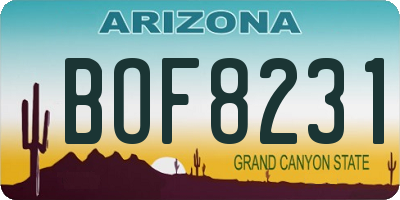 AZ license plate BOF8231