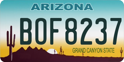 AZ license plate BOF8237