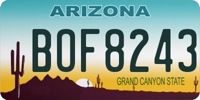 AZ license plate BOF8243