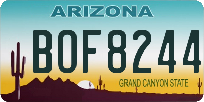 AZ license plate BOF8244
