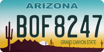 AZ license plate BOF8247