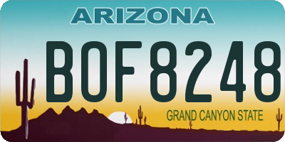 AZ license plate BOF8248