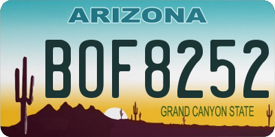 AZ license plate BOF8252