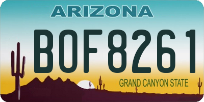 AZ license plate BOF8261
