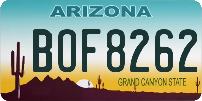 AZ license plate BOF8262