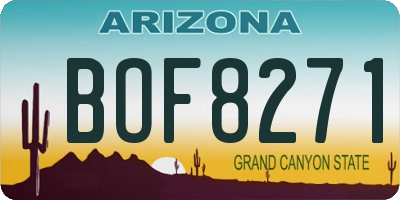 AZ license plate BOF8271