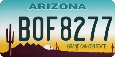 AZ license plate BOF8277