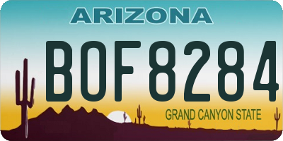 AZ license plate BOF8284