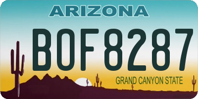 AZ license plate BOF8287