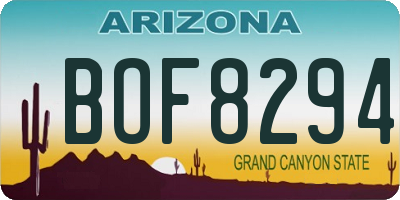 AZ license plate BOF8294