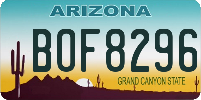AZ license plate BOF8296