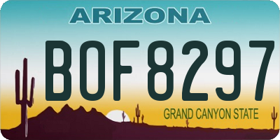 AZ license plate BOF8297