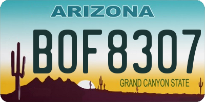 AZ license plate BOF8307