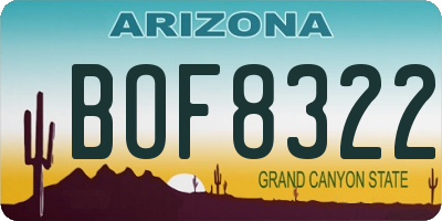 AZ license plate BOF8322