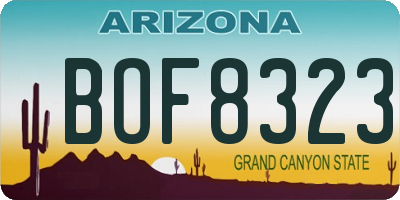 AZ license plate BOF8323