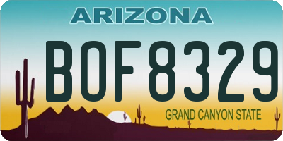 AZ license plate BOF8329