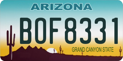 AZ license plate BOF8331